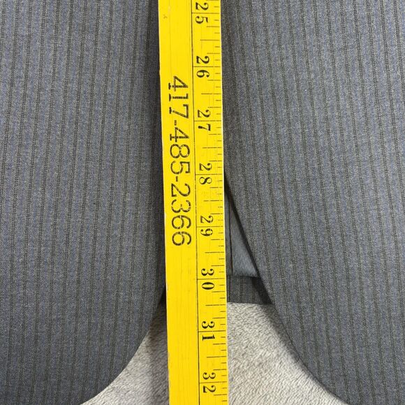 Caravelli Suit Jacket Mens 44 Long Grey Harry C 2B Slim Fit Pinstripe Blazer - Picture 14 of 15